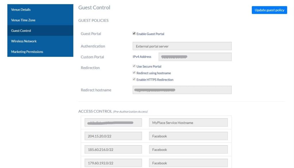 Guest policy unifi myplace