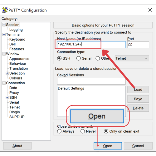 adopt unifi ssh putty stage 2